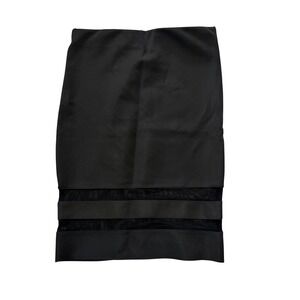 HM Divided Womens Black Mesh Stripe Bodycon Pencil Skirt Size Medium High Waist